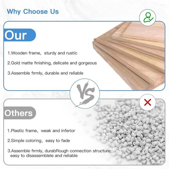 NEW  3 Pieces Gold Round Mirrors for Wall Decor,Wood Wall Mirrors Home Décor - Picture 7 of 8